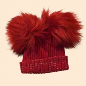 Premature Double Faux Fur Pompom Hat