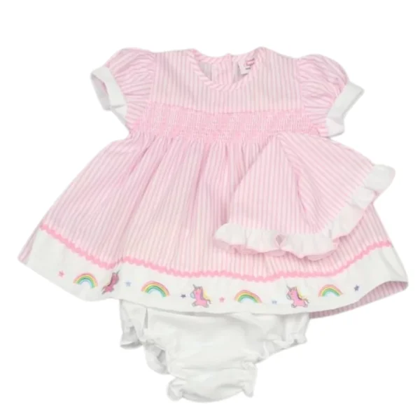 Premature baby Pinstriped Unicorn Dress Set