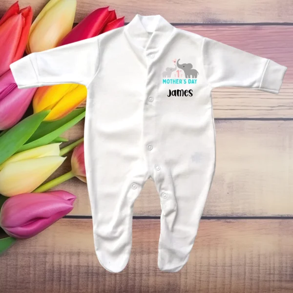 1st Mother's Day Elephant Sleepsuit