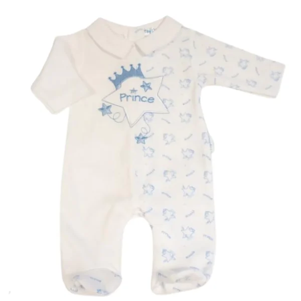 Premature Baby Boys Prince Sleepsuit