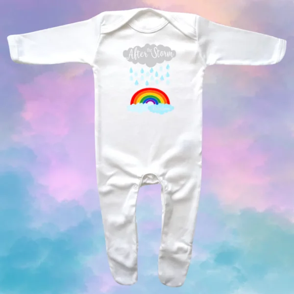 After The Storm Comes A Rainbow Envelope Neck Sleepsuit