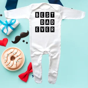 Best Dad Ever Envelope Neck Sleepsuit