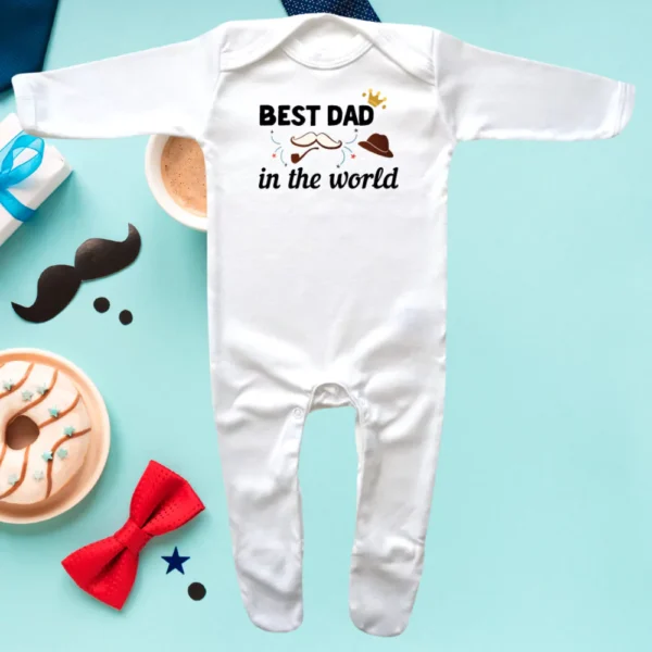 Best Dad In The World Envelope Neck Sleepsuit