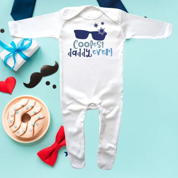 Coolest Daddy Ever Envelope Neck Sleepsuit