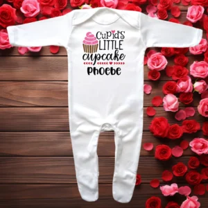 Cupid's Little Cupcake Envelope Neck Sleepsuit