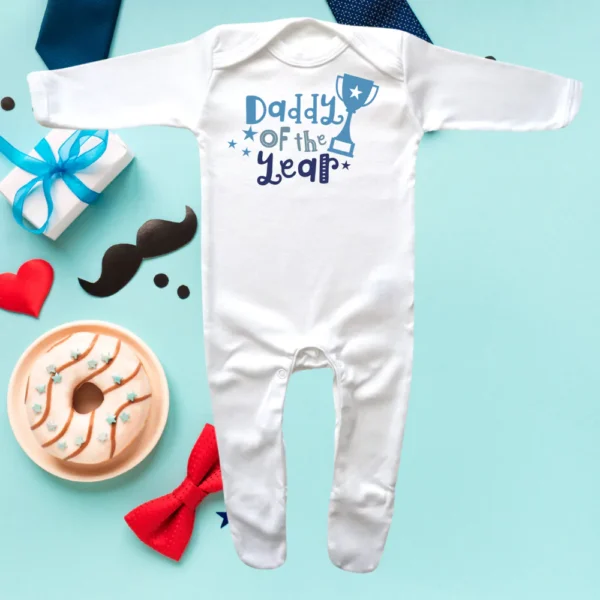 Daddy Of The Year Envelope Neck Sleepsuit