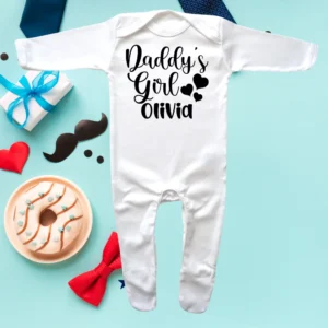 Daddy's Girl Heart Envelope Neck Sleepsuit