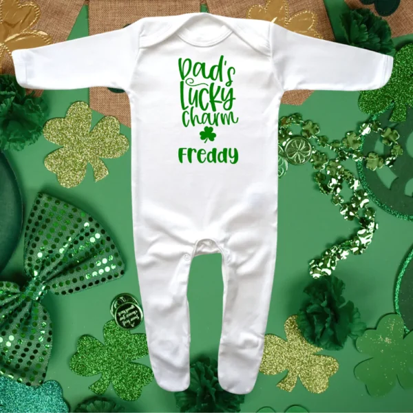 Dad's Lucky Charm Envelope Neck Sleepsuit