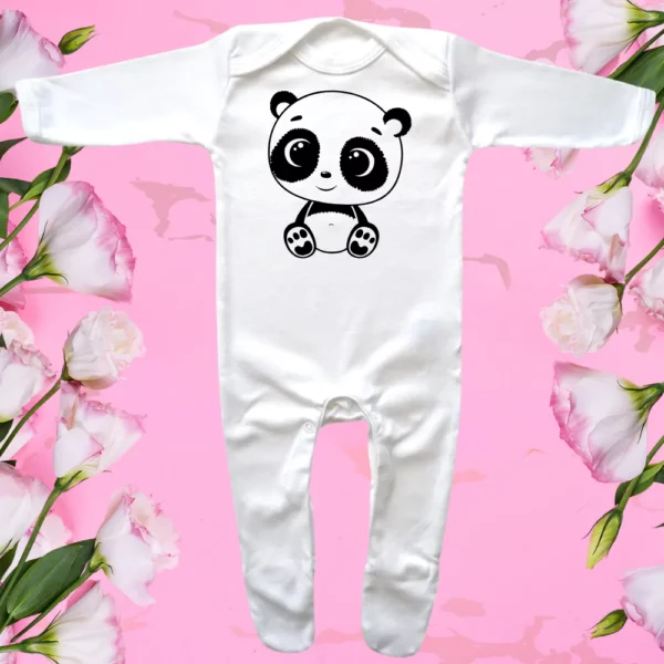 Envelope Neck Cute Panda Sleepsuit