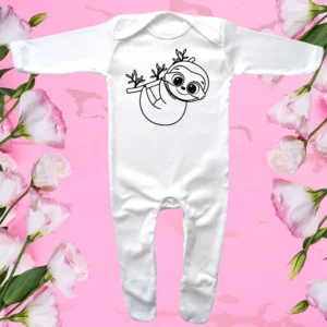 Envelope Neck Cute Sloth Sleepsuit