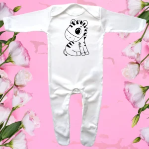 Envelope Neck Cute Zebra Sleepsuit