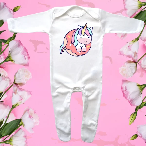 Envelope Neck Donut Unicorn Sleepsuit