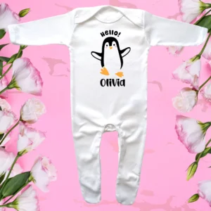 Envelope Neck Hello Penguin Sleepsuit