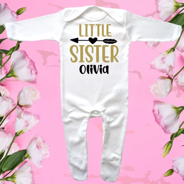 Envelope Neck Little Sister Arrow Sleepsuit