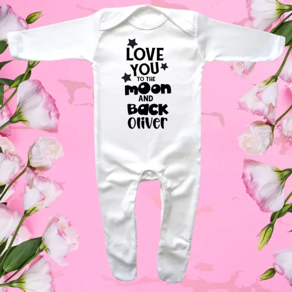 Envelope Neck Love You To the Moon And Back Sleepsuit