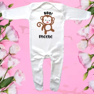 Envelope Neck Monkey Boo Sleepsuit