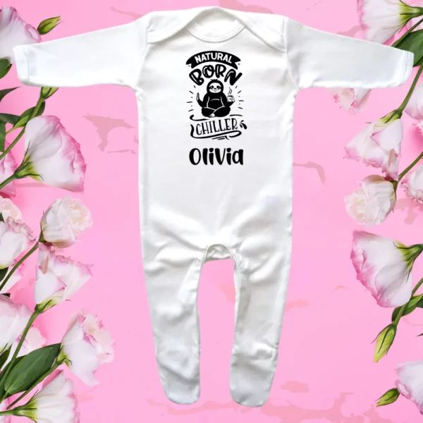 Envelope Neck Natural Born Chiller Sleepsuit