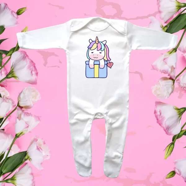 Envelope Neck Present Unicorn Sleepsuit