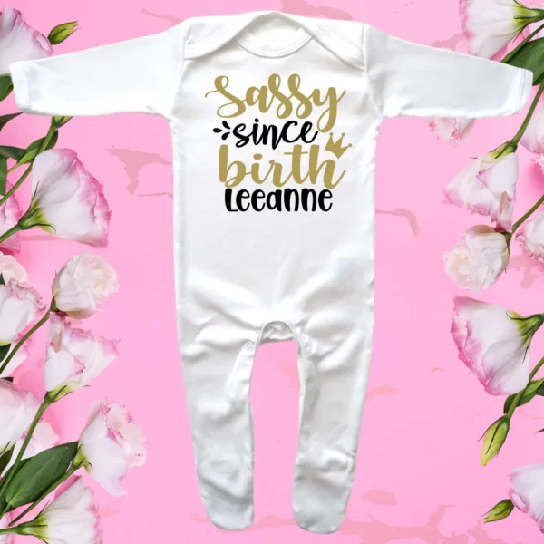 Envelope Neck Sassy Since Birth Sleepsuit