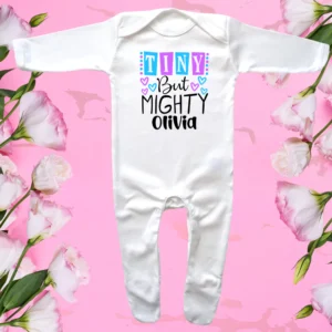 Envelope Neck Tiny But Mighty Heart Sleepsuit