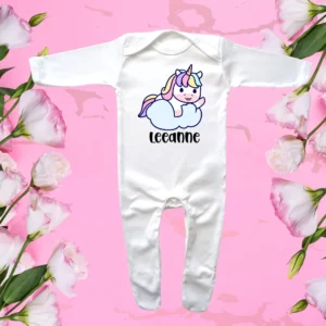 Envelope Neck Unicorn Cloud Wave Sleepsuit