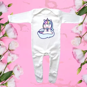 Envelope Neck Unicorn Sitting Lolly Sleepsuit