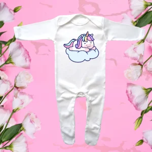 Envelope Neck Unicorn Sleeping Cloud Sleepsuit