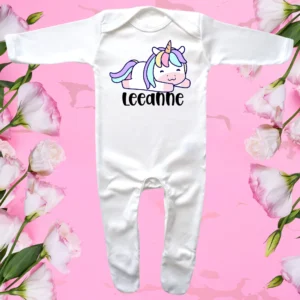 Envelope Neck Unicorn Sleeping Sleepsuit