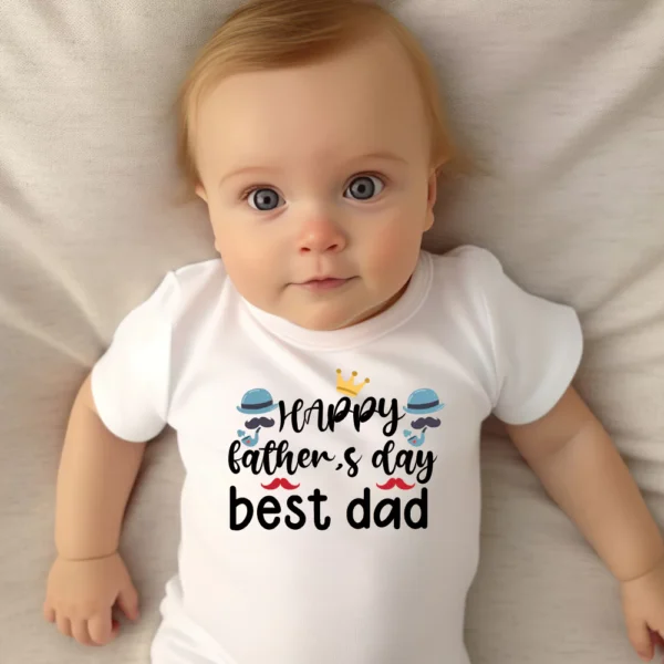 Happy Father's Day Best Dad Baby Vest