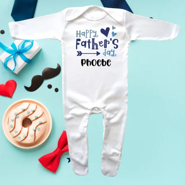 Happy Fathers Day Envelope Neck Sleepsuit