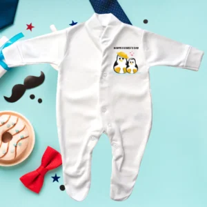 Happy Penguin Fathers Day Sleepsuit