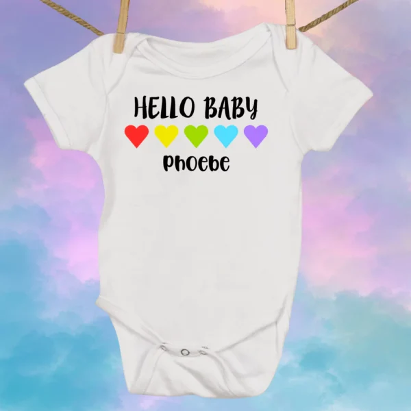 Hello Baby Rainbow Hearts Vest