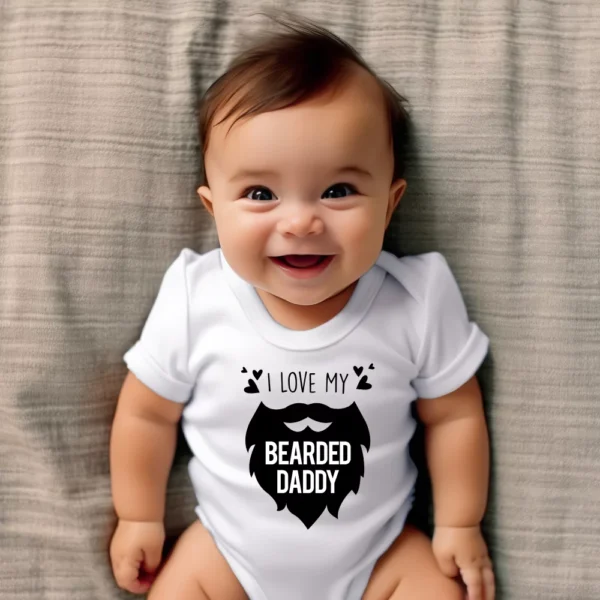 I Love My Bearded Daddy 3 Baby Vest