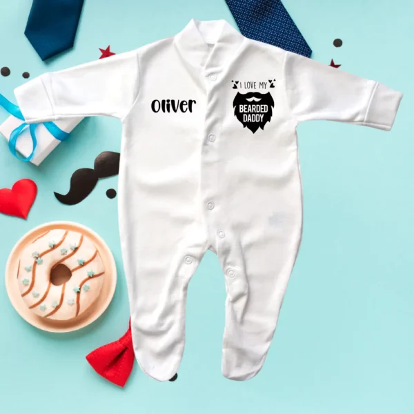 I Love My Bearded Daddy 3 Sleepsuit