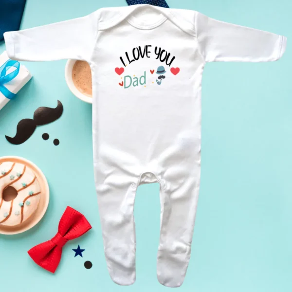 I Love You Dad Envelope Neck Sleepsuit