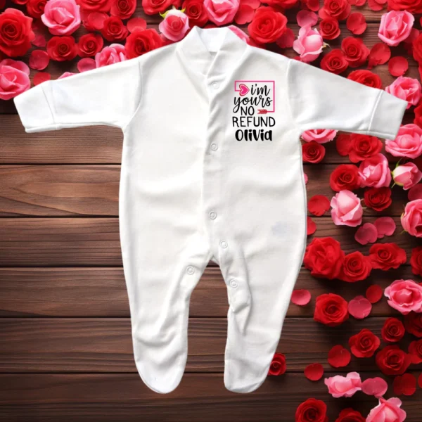 I'm Yours No Refund Valentines Sleepsuit