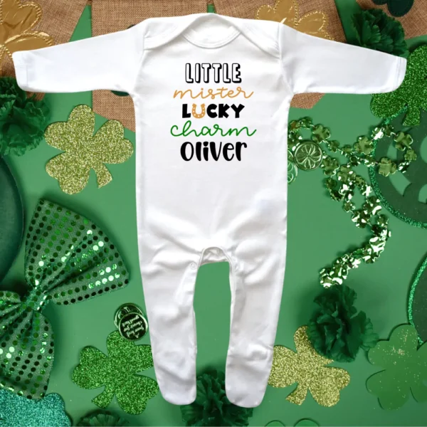 Little Mister Lucky Charm Envelope Neck Sleepsuit