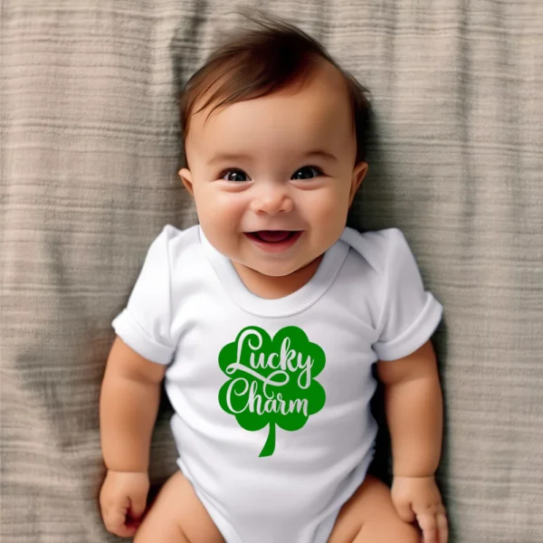 Lucky Charm 4 Leaf Clover Baby Vest