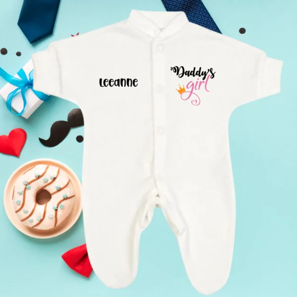 Micro Prem Daddy's Girl Crown Sleepsuit