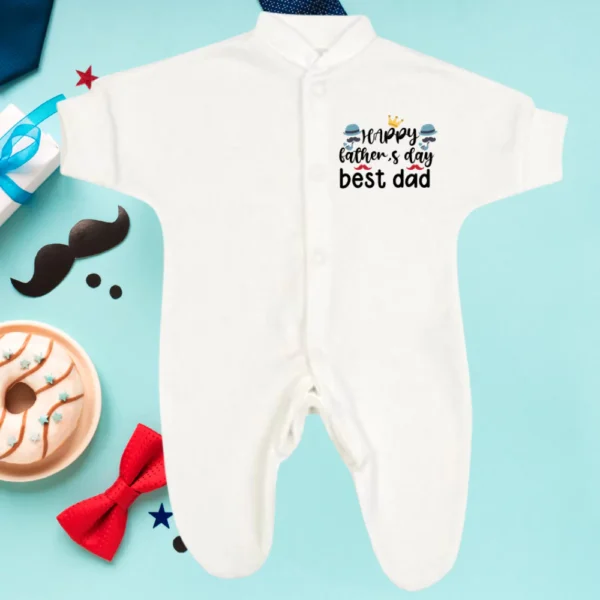 Micro Prem Happy Father's Day Best Dad Sleepsuit