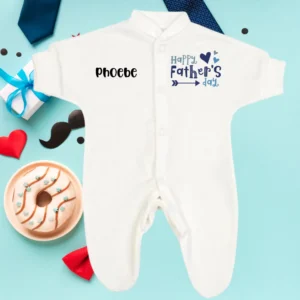 Personalised Micro Prem Happy Father's Day Sleepsuit