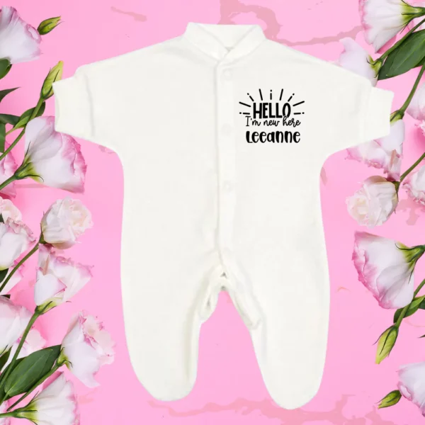 Micro Prem Hello I’m New Here Sleepsuit