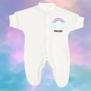 Micro Prem Pastel Rainbow Clouds Sleepsuit