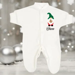 Micro Prem Personalised Gingerbread Gnome Sleepsuit