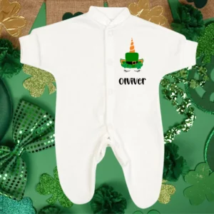 Micro Prem St Patricks Day Leprechaun Unicorn Sleepsuit