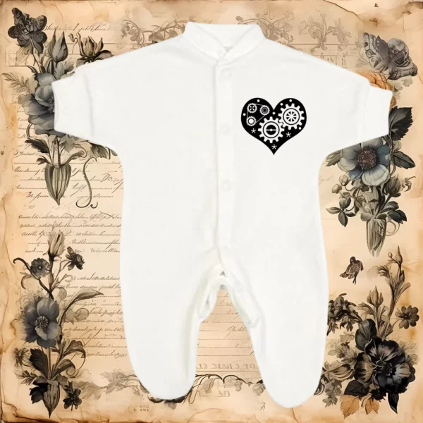 Micro Prem Steampunk Bold Heart Sleepsuit