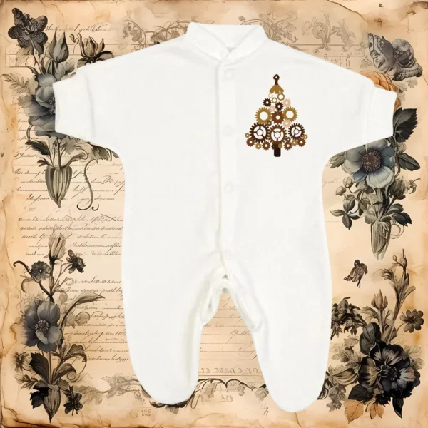 Micro Prem Steampunk Christmas Tree Sleepsuit