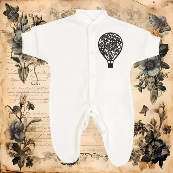 Micro Prem Steampunk Clock Hot Air Balloon Sleepsuit