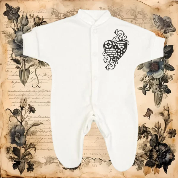 Micro Prem Steampunk Fancy Heart Sleepsuit