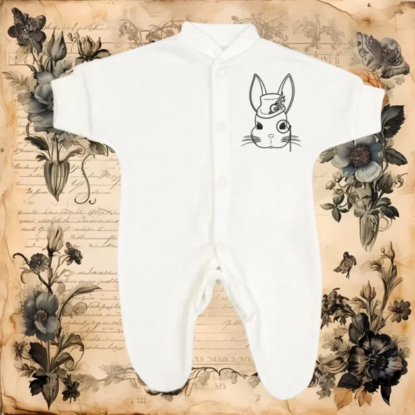 Micro Prem Steampunk Rabbit Monocle Sleepsuit